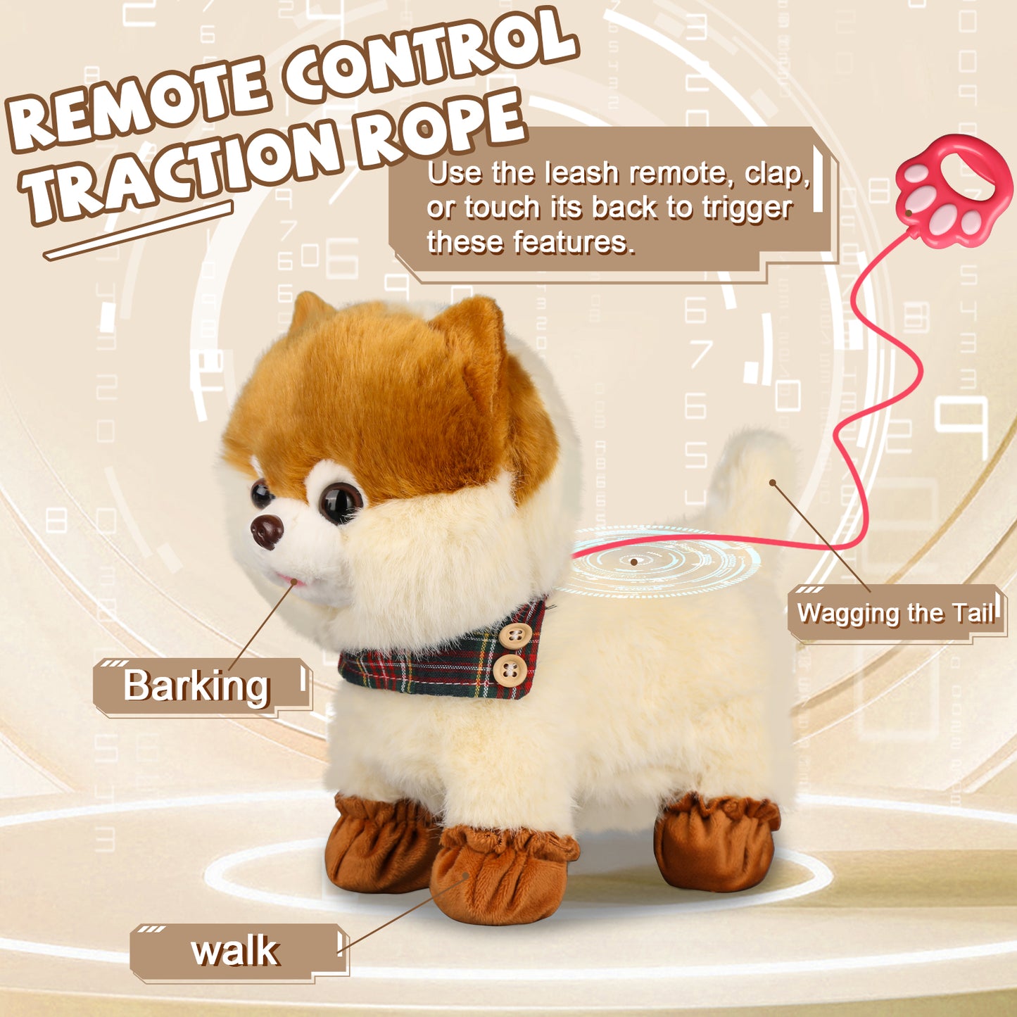 Bilinott Puppy Toys for Kids Aged 3-7, Interactive Toy Dogs That Walk and Bark and Wag Their Tails, Walking Dog Toys with Leash, Creative Stuffed Animals Gifts for 3 + Year Old Girls and Boys