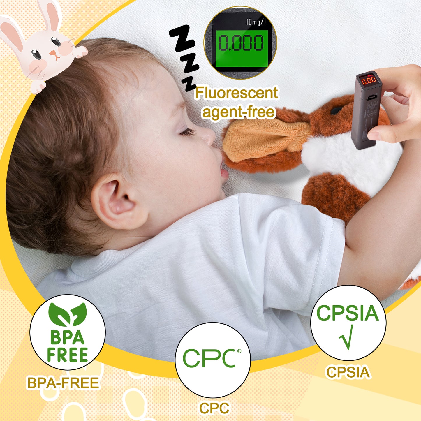 Stuffed Bunny Toys for Kids with Fruit and Vegetable Toys, Hopping Toy Rabbit that Wiggling Ears and Nose, Electronic Bunny Stuffed Animal, Perfect Birthdays, Christmas and Easter Gifts for Kids 3-7