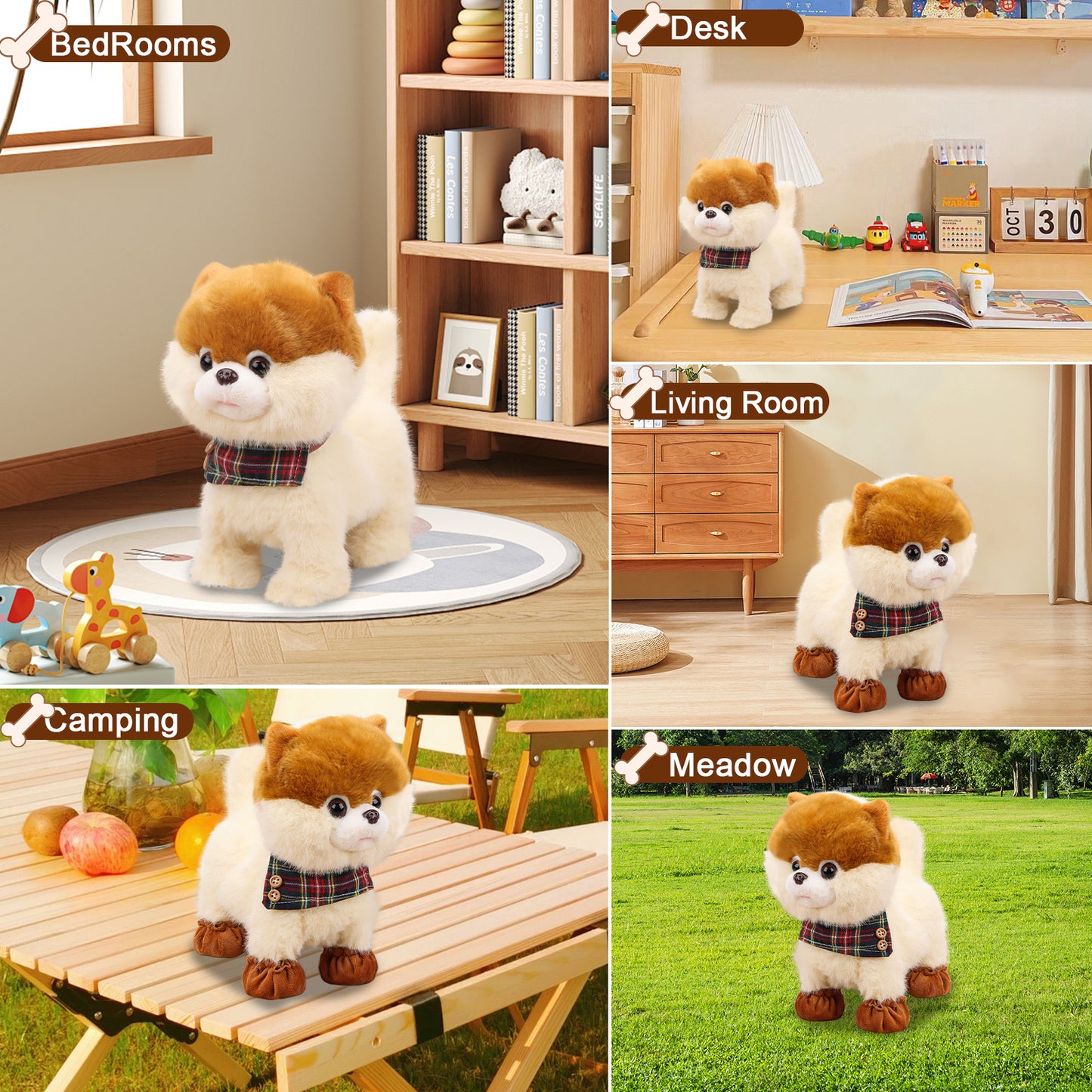 Bilinott Puppy Toys for Kids Aged 3-7, Interactive Toy Dogs That Walk and Bark and Wag Their Tails, Walking Dog Toys with Leash, Creative Stuffed Animals Gifts for 3 + Year Old Girls and Boys