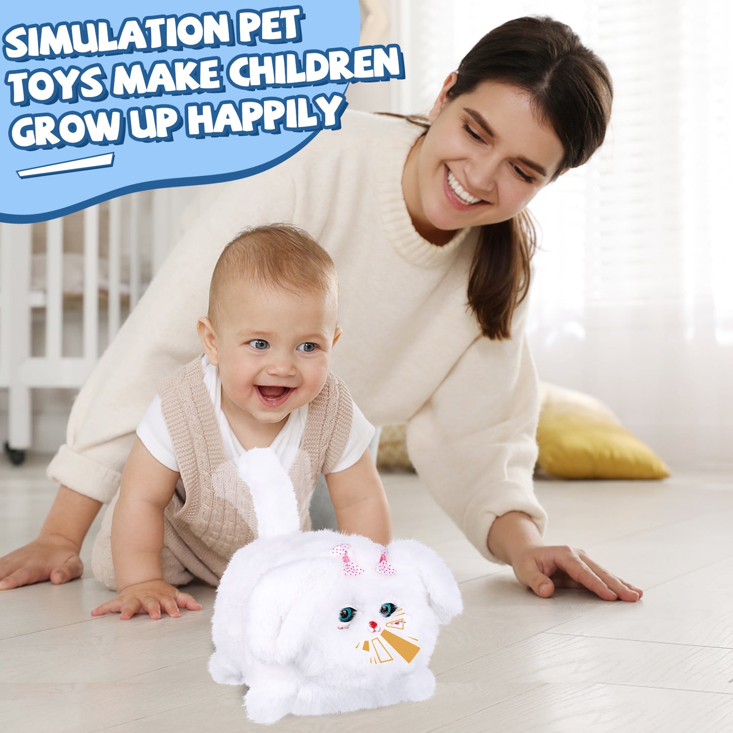 Interactive Dog Toys for Kids 3-7, Plush Toy Dogs That Barks, Blink and Talk, Children's Toy Puppy with Pet Waterer, Milk Bottle and Pet Bowl, Creative for Boys and Girls