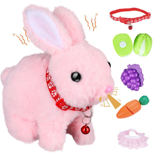 Bunny Toys for Kids Aged 3-7, Hopping Bunny Toy with Realistic Jumping, Wiggling Ears, and Sound Effects, Ideal Rabbit Toys for Girls and Boys for Birthdays, Easter