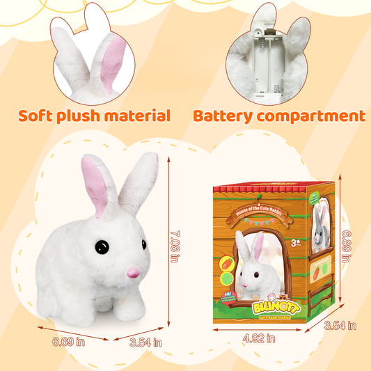 Bilinott Bunny Toys for Kids, Realistic Rabbit Toys with Jumping Action, Wiggling Ears, Twitching Mouth and Nose, Ideal Stuffed Rabbit Gift for 3+ Kids for Easter, Birthdays, Halloween, and Christmas