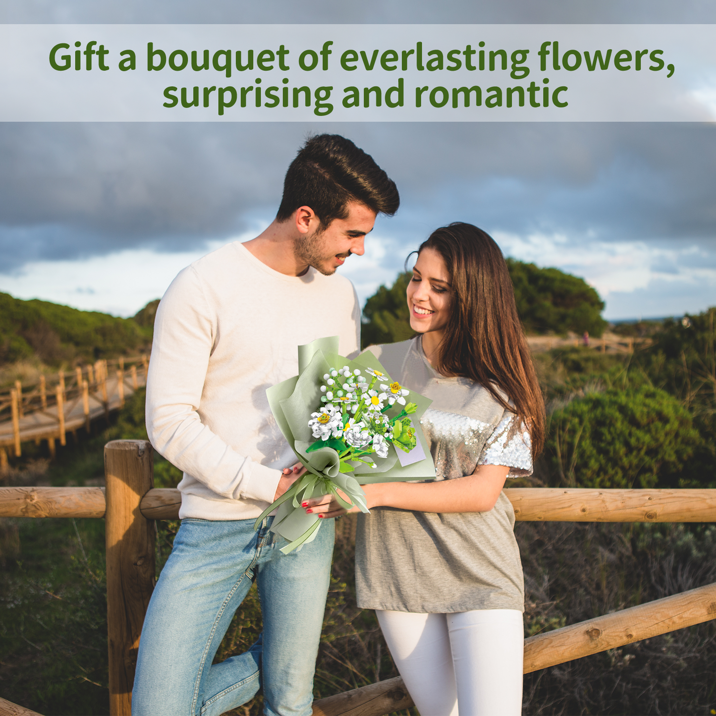 750 Pieces Wildflower Bouquet Building Block Set, Daisy, Daffodil Interlocking Blocks Set with Vase, STEM Toy Building Kits for Kids Aged 6+, Ideas Christmas, Valentine's Day