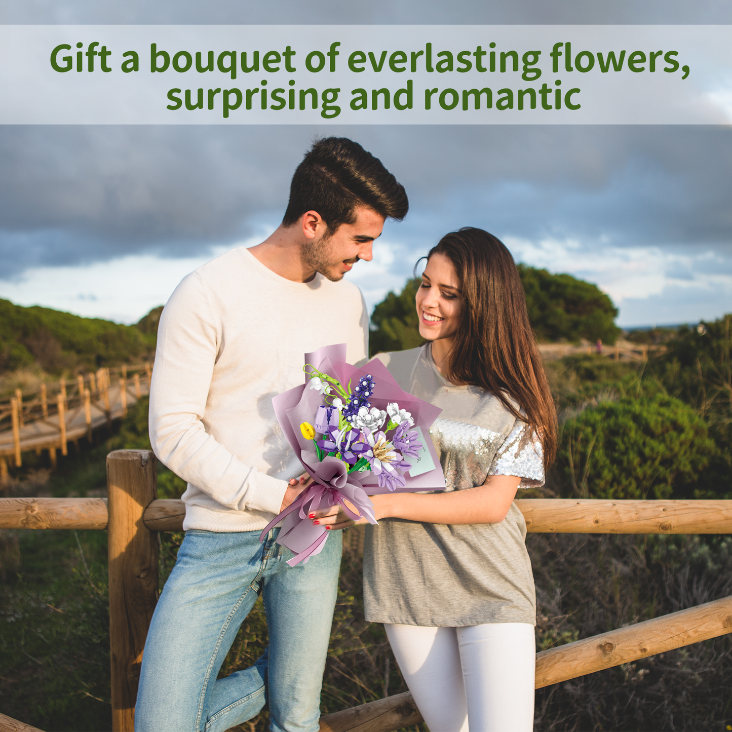 Building Toys Flowers Bouquet for Adults, 659 PCS Artificial Flower Building Blocks Set with Vase, Educational Toy Construction Blocks Kit for Kids and Adults, Ideal Christmas, Valentine's Day Gifts