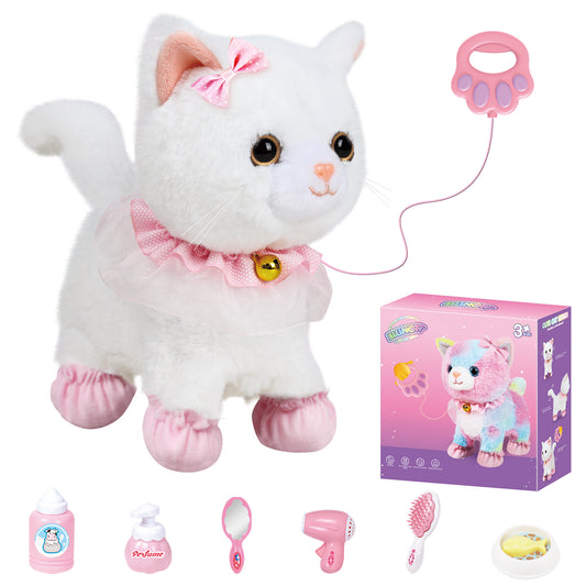 Bilinott Kids' Touch & Voice Controlled Walking Cat Toy - Lifelike, Meows, Wags Tail, Ages 3-7